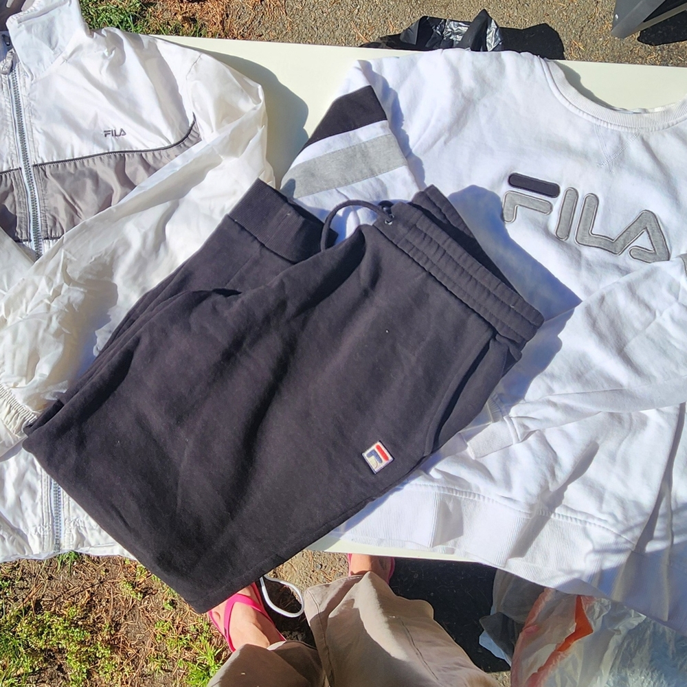 Fila White and Black Tracksuit Set